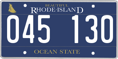 RI license plate 045130