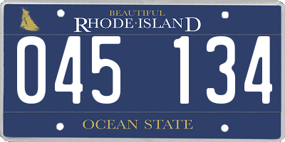 RI license plate 045134