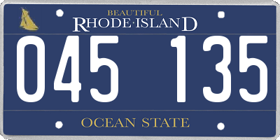 RI license plate 045135