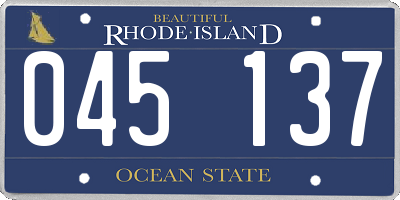RI license plate 045137