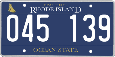 RI license plate 045139