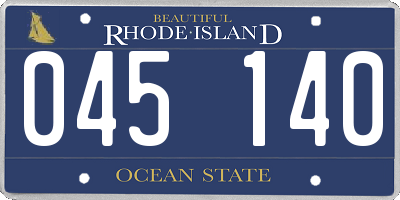 RI license plate 045140