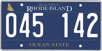 RI license plate 045142