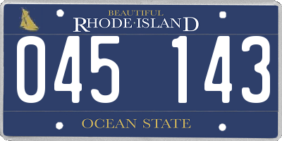 RI license plate 045143