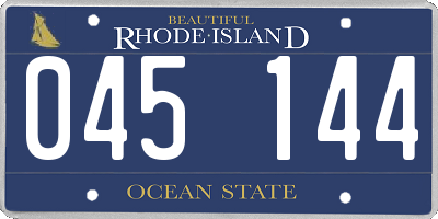 RI license plate 045144