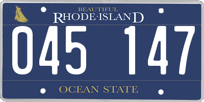 RI license plate 045147