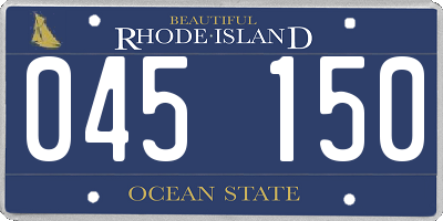 RI license plate 045150