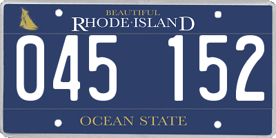 RI license plate 045152