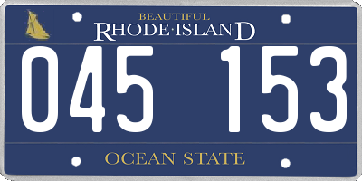 RI license plate 045153