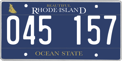 RI license plate 045157