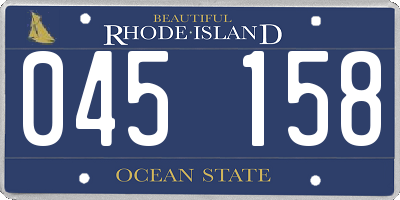 RI license plate 045158
