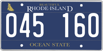 RI license plate 045160
