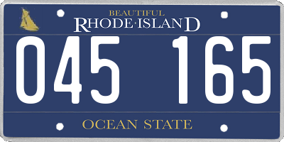 RI license plate 045165
