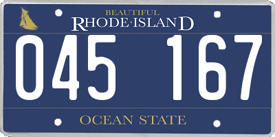RI license plate 045167