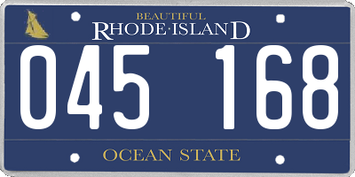 RI license plate 045168
