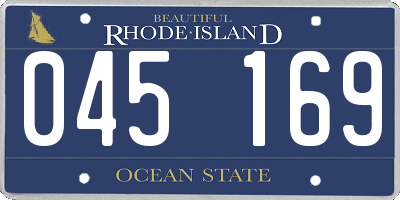 RI license plate 045169