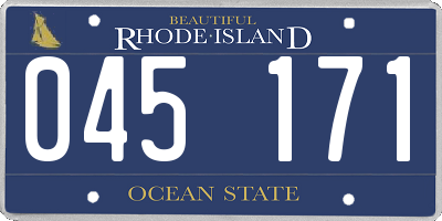 RI license plate 045171