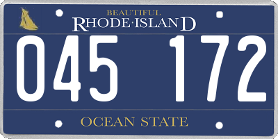 RI license plate 045172