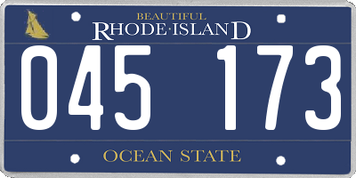 RI license plate 045173