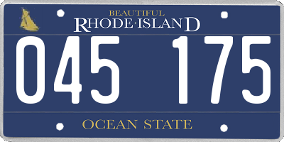 RI license plate 045175