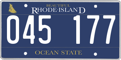 RI license plate 045177