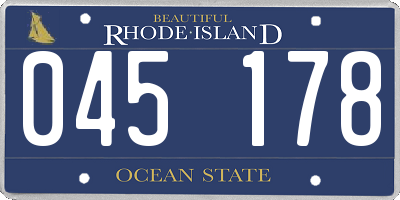 RI license plate 045178