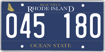 RI license plate 045180
