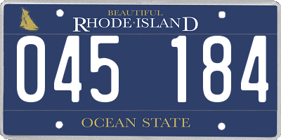 RI license plate 045184