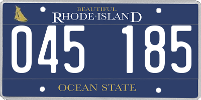 RI license plate 045185