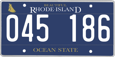 RI license plate 045186