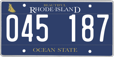 RI license plate 045187