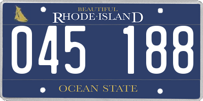 RI license plate 045188