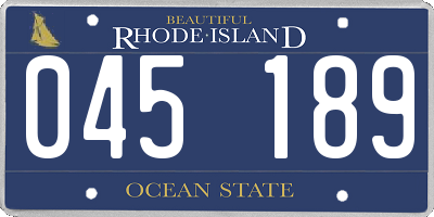 RI license plate 045189