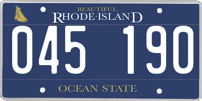 RI license plate 045190