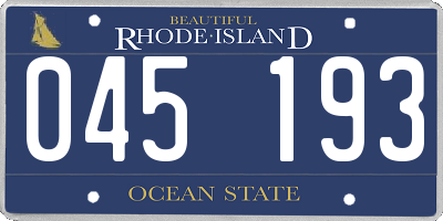 RI license plate 045193