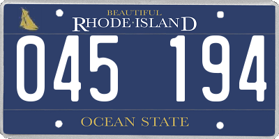 RI license plate 045194