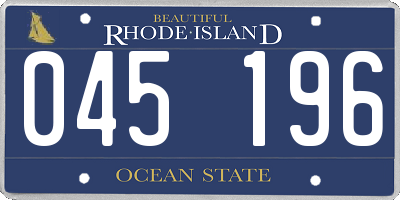 RI license plate 045196