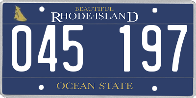 RI license plate 045197