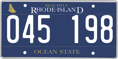 RI license plate 045198