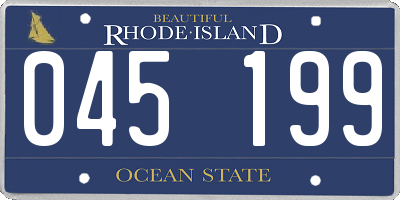 RI license plate 045199