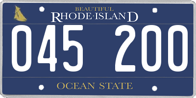 RI license plate 045200