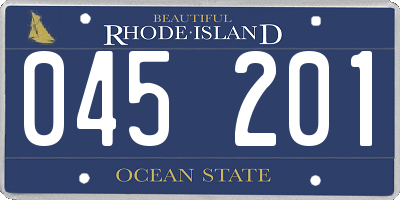 RI license plate 045201