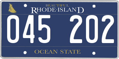 RI license plate 045202
