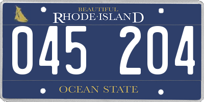 RI license plate 045204