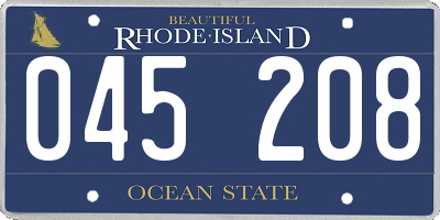 RI license plate 045208