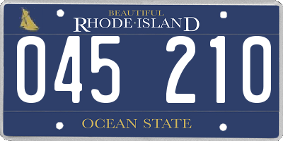 RI license plate 045210