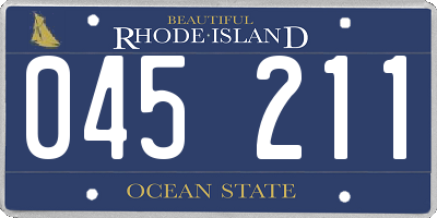 RI license plate 045211
