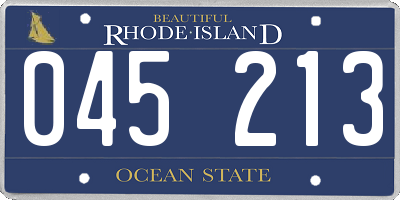 RI license plate 045213