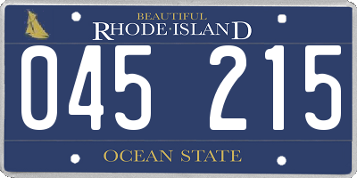 RI license plate 045215