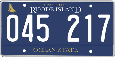 RI license plate 045217